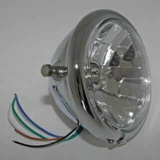 BATES STYLE Motorrad Scheinwerfer H4 E-geprft 5 3/4 Zoll seitliche Befestigung