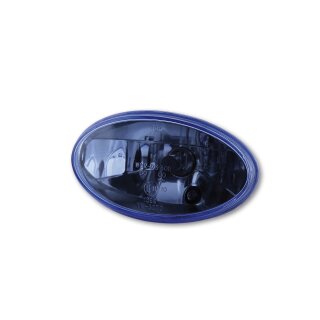 H4 Einsatz oval 160 x 90mm Glas blau E-geprüft