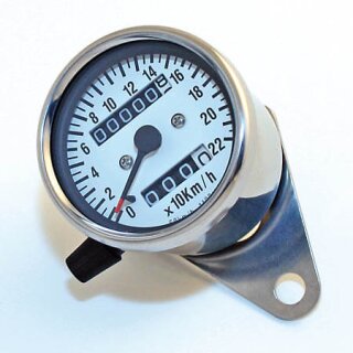Tacho 60mm,weisses Ziffernblatt, bis220 km/h,K=1,4