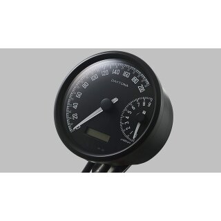 DAYTONA VELONA W, Digitaler Tacho mit Drehzahlmesser und Halter, Ø 80 mm , schwarz