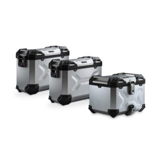 Adventure-Set Gepäck Silbern. Moto Guzzi V85 TT (19-23).