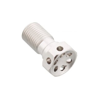 LSL Hohlschraube Racing M10 x 1.00, silber, mit Sicherungsbohrungen Aluminium, silber