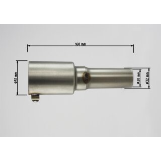SHARK dB-Absorber Standard Ø32 mm Schraube außen/unten Auspuff silber