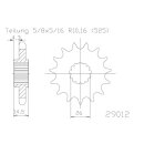 ESJOT Kettenritzel, 16 Zähne, 525er Teilung (5/8x5/16) Stahl,