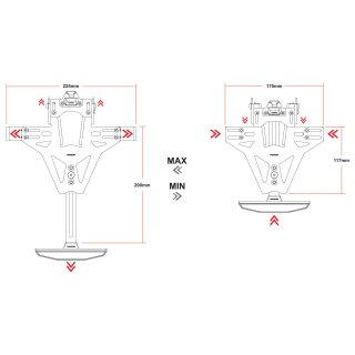 HIGHSIDER AKRON-RS PRO Kennzeichenhalter Yamaha YZF-R 125