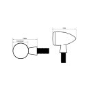 SHIN YO Lenkerblinker OCHSENAUGE Aluminium, schwarz