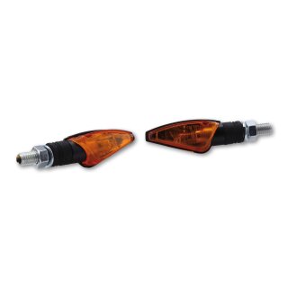 Blinker TOLEDO schwarz gelbes Glas 12V / 6 Watt Halogenbirne 1Paar