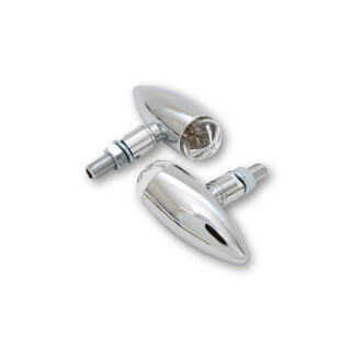 LED MICRO-BULLET Blinker chrom Klarglas E-geprft