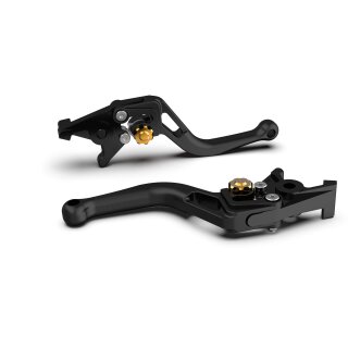 LSL Bremshebel BOW R16R, kurz,schwarz perlgestrahlt/gold Aluminium, schwarz perlgestrahlt
