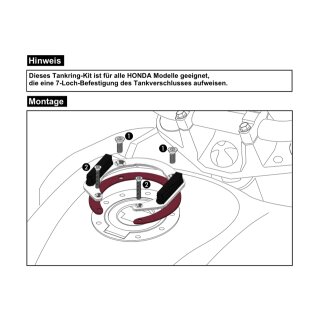 HEPCO & BECKER Universal Tankring Lock-it 7 Loch Befestigung für Honda