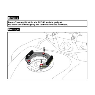 HEPCO & BECKER Universal Tankring Lock-it 5 Loch Befestigung für Suzuki