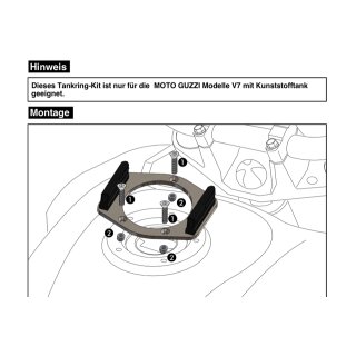 HEPCO & BECKER Lock-it Tankringbefestigung 5 Loch Moto-Guzzi V7 (Kunststofftank!)