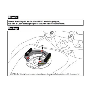 HEPCO & BECKER Lock it Tankringbefestigung 5-Loch Suzuki V-Strom 650 ab 2017