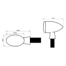 HIGHSIDER LED-Rücklicht MICRO-BULLET, schwarz, getönt Aluminium, schwarz