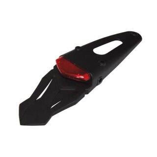 SHIN YO LED-Rücklicht, rotes Glas, mit universal Heckplastik in schwarz Kunststoff, schwarz