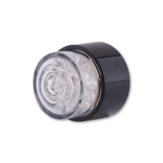 SHIN YO LED-Mini-Rücklicht BULLET, rund mit schwarzem Gehäuse Kunststoff, schwarz