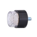 SHIN YO LED-Mini-Rücklicht BULLET, rund mit schwarzem Gehäuse Kunststoff, schwarz