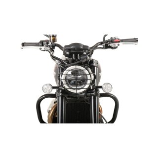 Scheinwerfer Motorrad ABS Schwarz, rund, universal, HS1, Befestigung unten