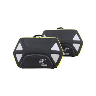 HEPCO & BECKER Seitentaschensatz Royster 15 ltr. / Seite schwarz mit gelbem Reißverschluß