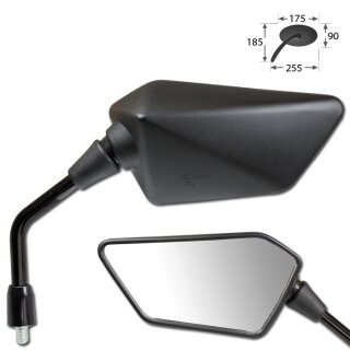 Motorradspiegel Lenkerspiegel Universalspiegel D-TrackerX E-geprüft, 1Paar, schw