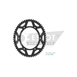 ESJOT Kettenrad, 58 Zähne, Alu schwarz, 428 Teilung Aluminium, schwarz
