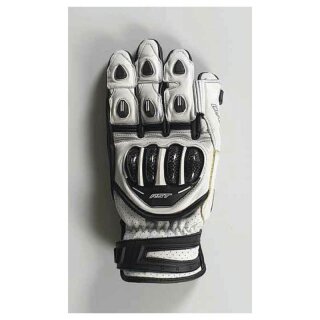 RST Tractech Evo 4 Short Leder Handschuhe Weiß/Schwarz Größe S