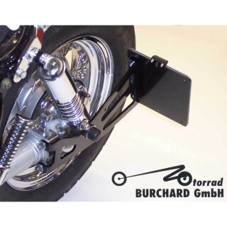 Burchard Excellence Seitlicher Kennzeichenhalter mit Teilegutachten, diverse Yamaha, schwarz matt