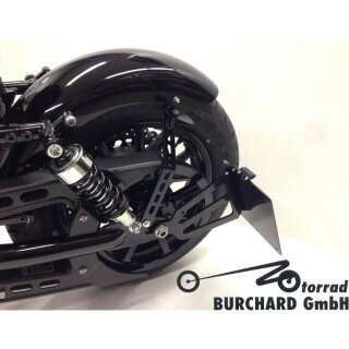 Burchard Excellence Seitlicher Kennzeichenhalter mit Teilegutachten, für Yamaha XV 950 Bolt/VN03 - VN07, schw. glänzen