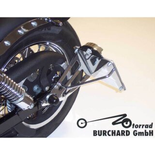 Burchard Excellence Seitlicher Kennzeichenhalter mit Teilegutachten, für Harley Davidson Street Bob/FD2, chrom