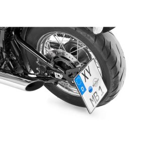 Burchard Excellence Seitlicher Kennzeichenhalter mit Teilegutachten,Triumph Bonneville Speedmaster/DV01, schwarz matt