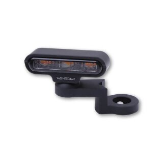 HIGHSIDER LED Blinker mit CNC Spiegelbefestigung TYP 2, schwarz Aluminium, schwarz