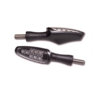 KOSO LED-Blinker Z1, schwarzes Kunststoffgehäuse, getöntes Glas Kunststoff, schwarz
