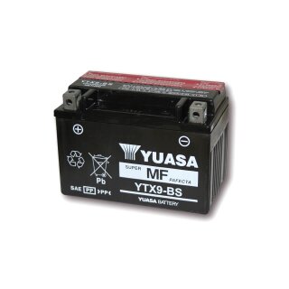 YUASA Batterie YTX 9-BS wartungsfrei (AGM) inkl. Säurepack