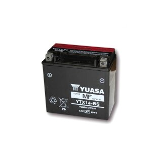 YUASA Batterie YTX 14-BS wartungsfrei (AGM) inkl. Säurepack