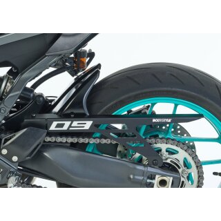 BODYSTYLE Hinterradabdeckung mit Alu-Kettenschutz YAMAHA MT-09 / SP 2024 schwarz/grau Midnight Cyan