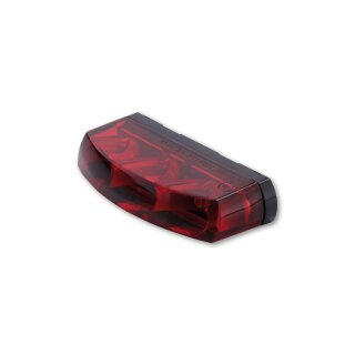 SHIN YO LED-Rücklicht CRYSTAL, rotes Glas Kunststoff, schwarz