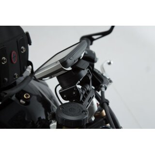 Navi-Halter am Lenker Schwarz. Triumph Speed Triple 1050 (10-).
