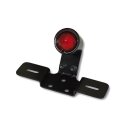 SHIN YO LED-Rücklicht OLD SCHOOL TYP3, schwarz, rotes Glas, mit Nr.-Schildhalter Stahl, schwarz