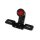 SHIN YO LED-Rücklicht OLD SCHOOL TYP3, schwarz, rotes Glas, mit Nr.-Schildhalter Stahl, schwarz