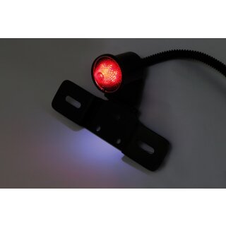 SHIN YO LED-Rücklicht OLD SCHOOL TYP6 mit verstellbarem Nummernschildhalter Stahl, schwarz