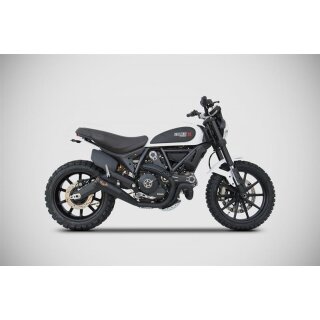 Zard Zuma Auspuff Ducati Scrambler low mounted 2in1 schwarz mit Kat, EG-ABE