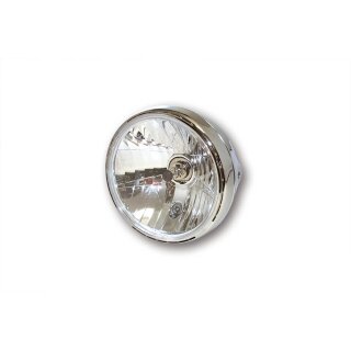 SHIN YO 7 Zoll Scheinwerfer RENO 2, chrom, klares Glas Stahl, chrom