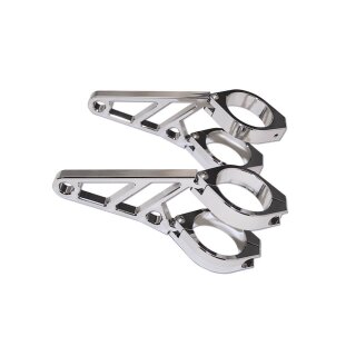 HIGHSIDER CNC Lampenhalter Set für 35-37 mm Aluminium, chrom