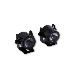 SHIN YO LED-Standlicht, rund, Durchmesser 24,7 mm, mit Universalhalter Metall, schwarz