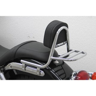 FEHLING Sissy Bar aus Rohr mit Kissen und Gepäckträger, TRIUMPH Speedmaster 2008- Stahl, chrom