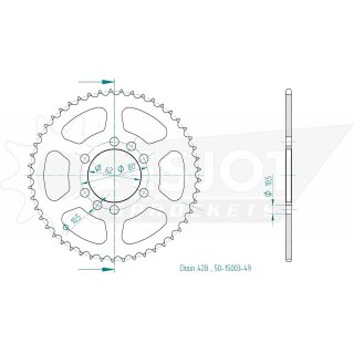 ESJOT Kettenrad, 49 Zähne Stahl,