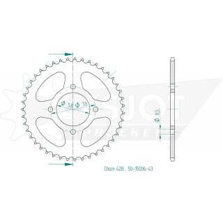 ESJOT Kettenrad, 43 Zähne