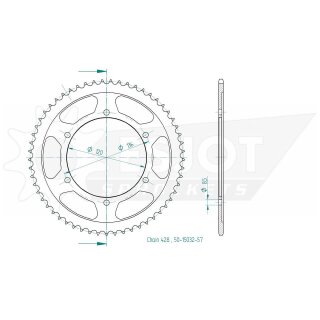 ESJOT Kettenrad, 57 Zähne Stahl,