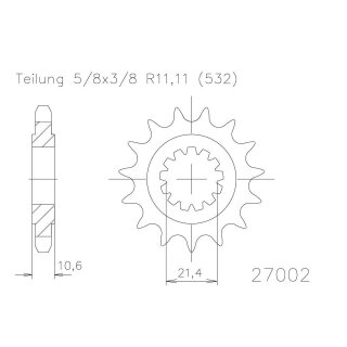 ESJOT Kettenritzel, 16 Zähne