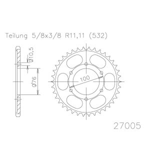 ESJOT Kettenrad, 48 Zähne Stahl,